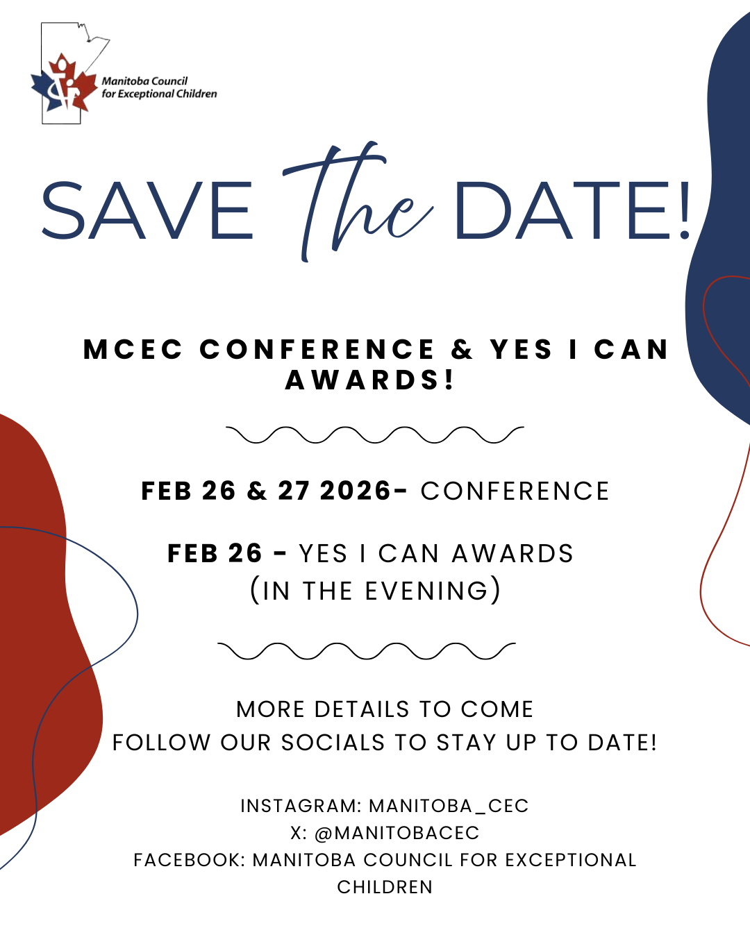 Save the Date for MCEC Conference & Yes I Can Awards